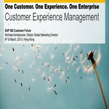 One Customer, One Experience, One Enterprise