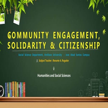 Overview on Community Engagement, Solidarity and Citizenship