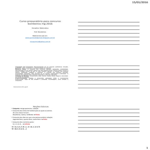 Cfsd 2016 - aula 1 e 2 - matemática