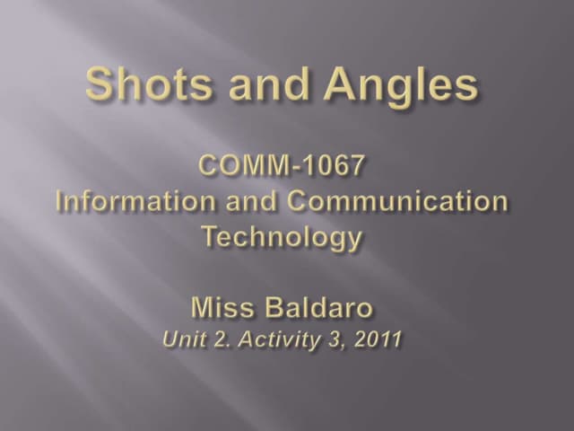 Shots and Angles Powerpoint