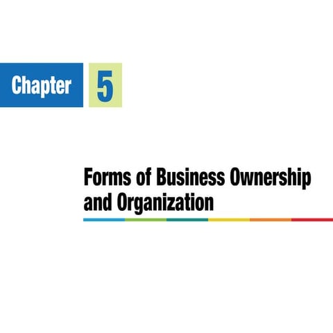Forms of Business Ownership and Organization