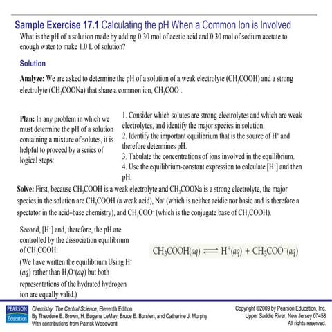 AP Chemistry Chapter 17 Sample Exercises