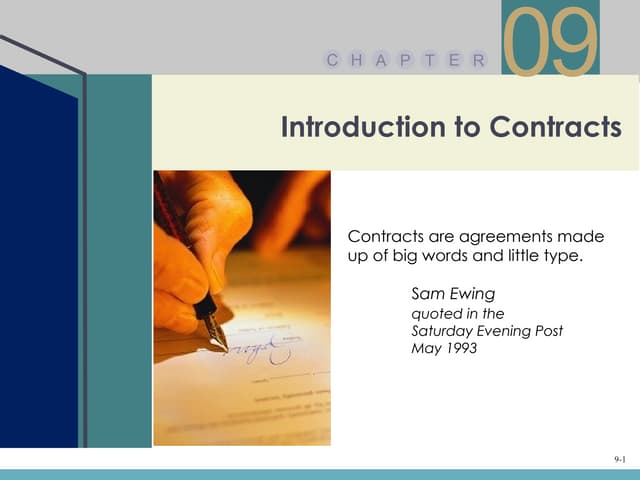 Chapter 9 – Introduction to Contracts