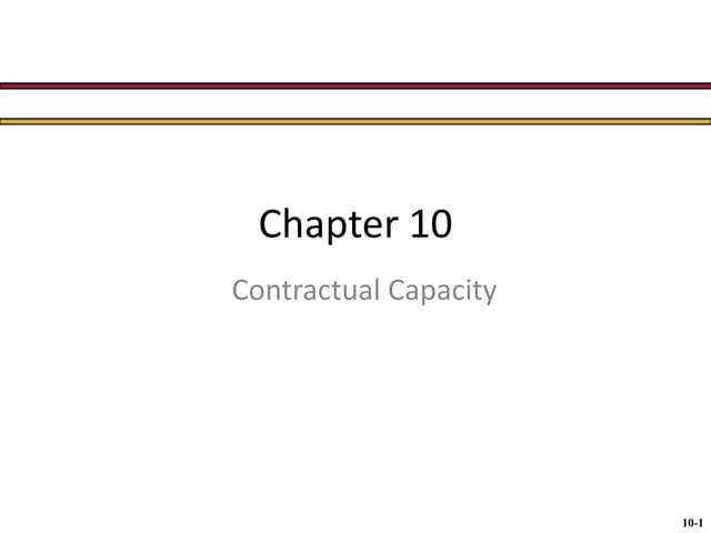 BUS 115 Chap010   capacity and legality