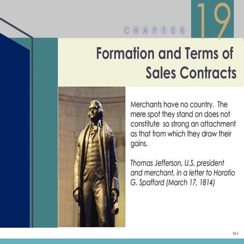 Chapter 19 – Formation of Terms of Sales Contracts