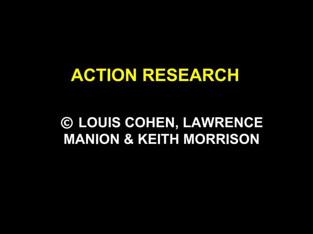 RMD 100Q Chapter18 cohen ak revised   action research 