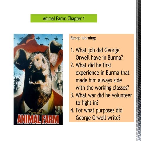 Chapter 1 - language techniques in Animal Farm - George Orwell