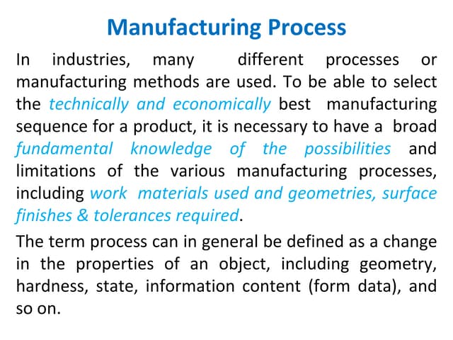 Chapter 1 introduction to casting process