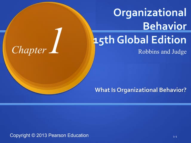 Chapter 1 what is organizational behavior