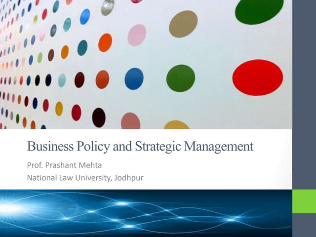 Business Policy and Strategic Management
