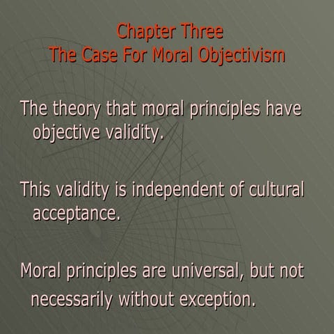 Chapter3: Moral Objectivism