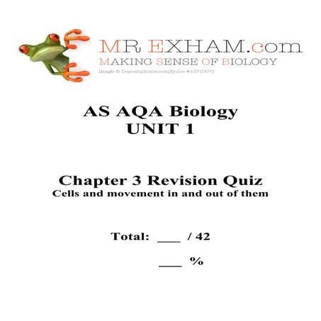 AQA AS Biology - Unit 1 - Chapter 3