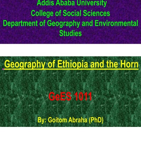 Geography of Ethiopia and the Horn: Chapter One.ppt