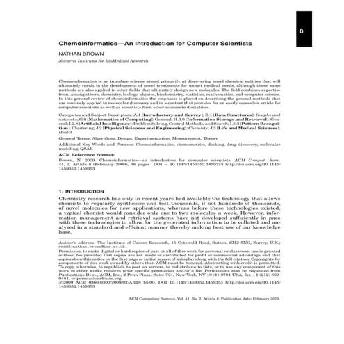 Chemoinformatics—an introduction for computer scientists