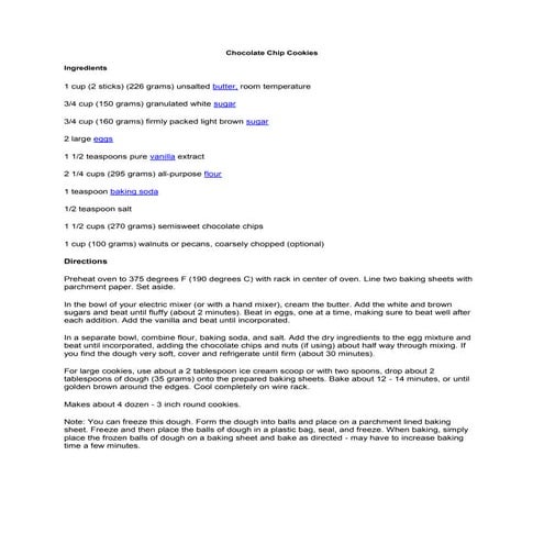 Chocolate chip cookies