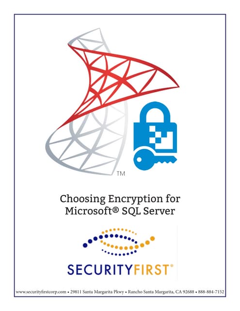 Choosing Encryption for Microsoft SQL Server
