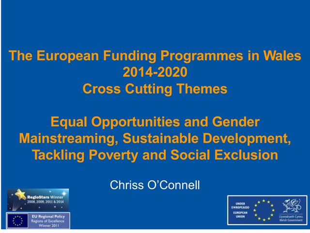The European Funding Programmes in Wales 2014-2020: Cross-cutting themes