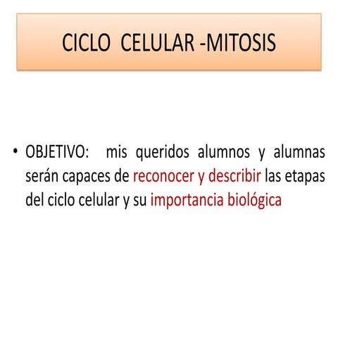 Ciclo celular y mitosis