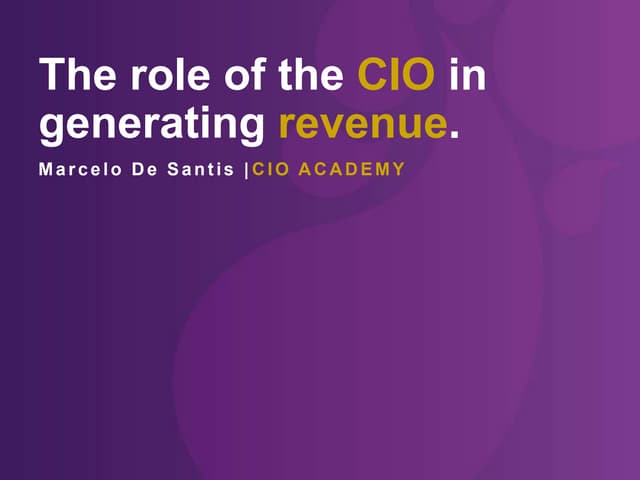 The role of CIO in generating revenue