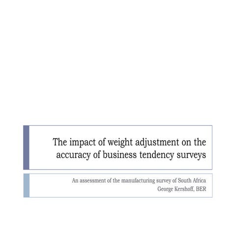 An assessment of the the BER's manufacturing survey in South Africa