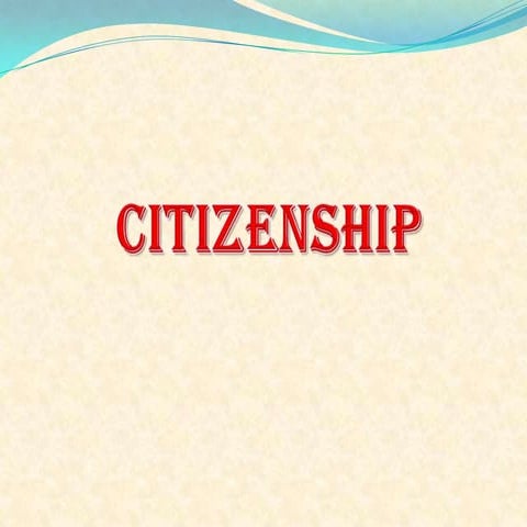 Citizenship and Suffrage