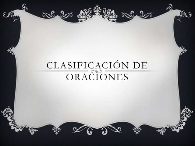 Clasificación de oraciones
