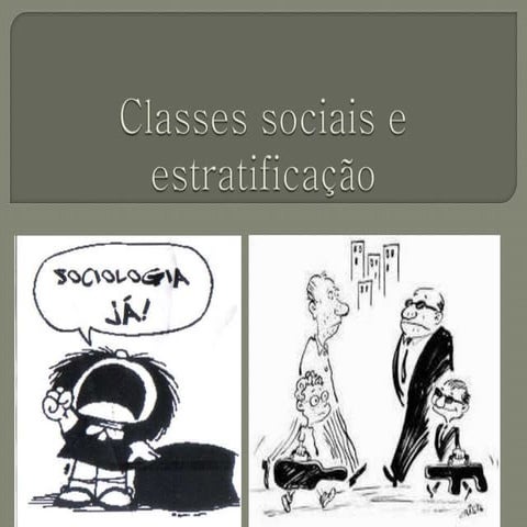 Classes sociais e estratifica