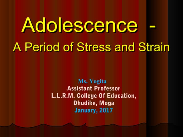 Classification of problems of adolescents