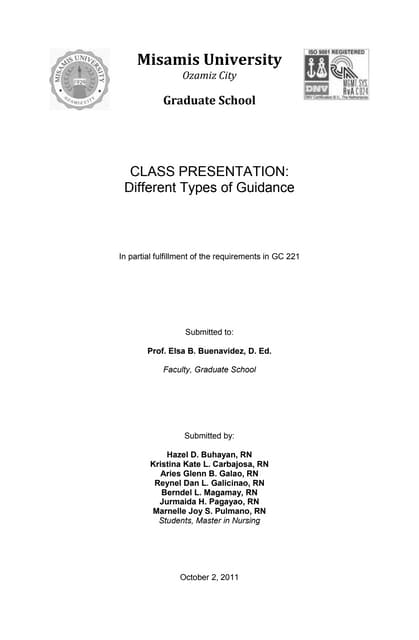 Class presentation
