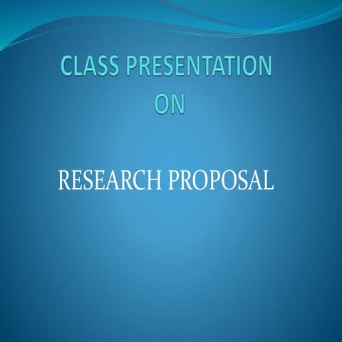 RESEARCH PROPOSAL