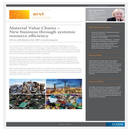 ARVI - Material Value Chains factsheet