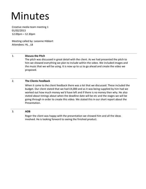 Client pitch   minutes