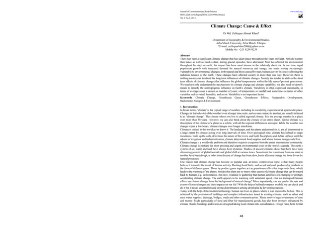 Climate change cause & effect