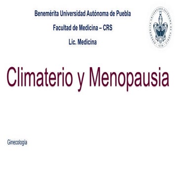 Climaterio y Menopausia