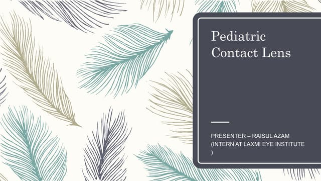 Pediatric Contact lens 