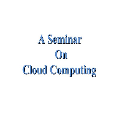 Cloud computing simple ppt