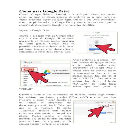 Cómo usar google drive