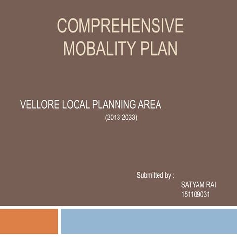 comprehensive mobality plan of vellore
