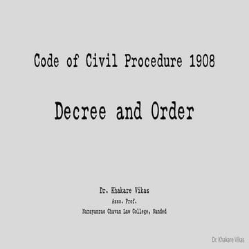 Code of civil procedure 1908 decree, order