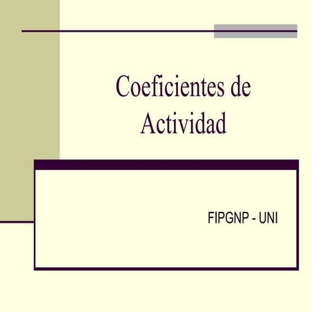 Coeficientes de actividad