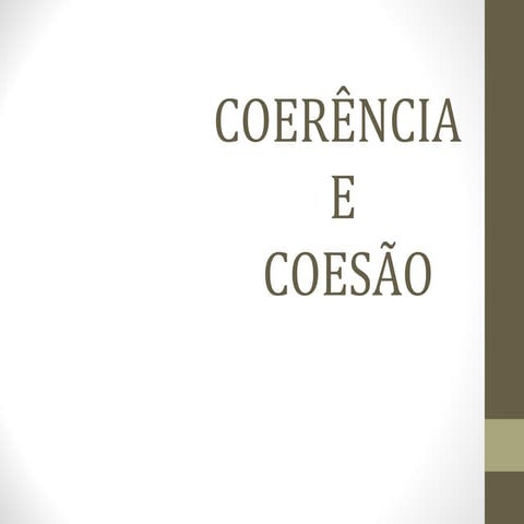 Coerência e coesão 