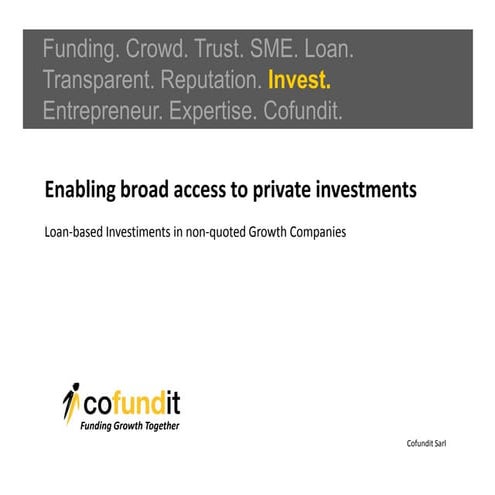 Cofundit - Basics Investors Jan 2011 (Crowdfunding)