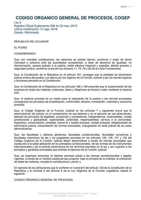 provesos general de ecuador