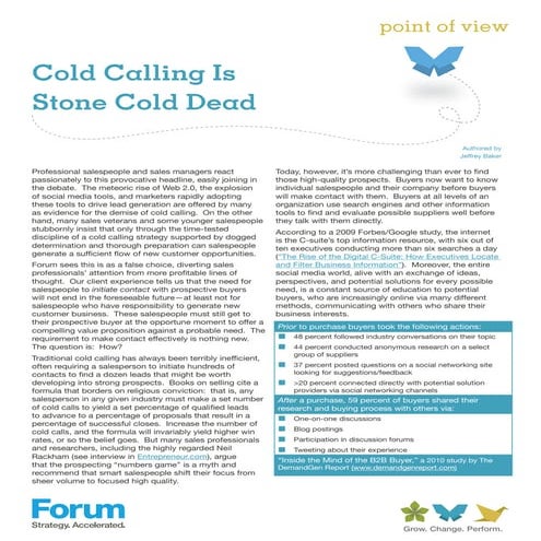 Cold calling is stone cold dead