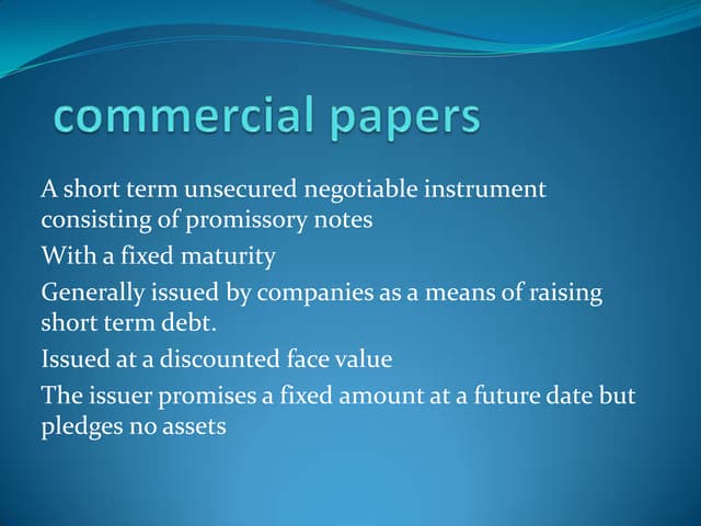 Commercial papers