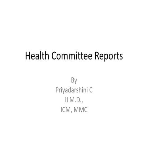  National Health Committee Reports