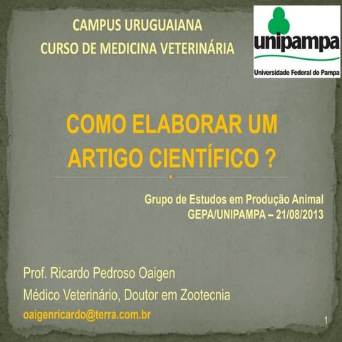 Como elaborar um artigo científico