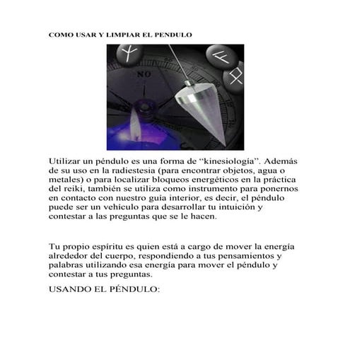 Como usar el pendulo