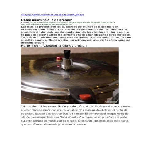 Como usar olla a pression
