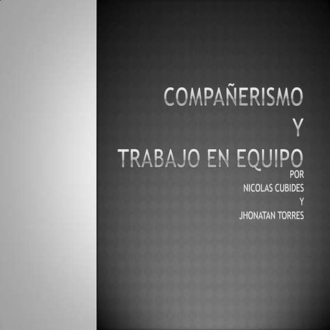 importancia del compañerismo  y el trabajo en equipo